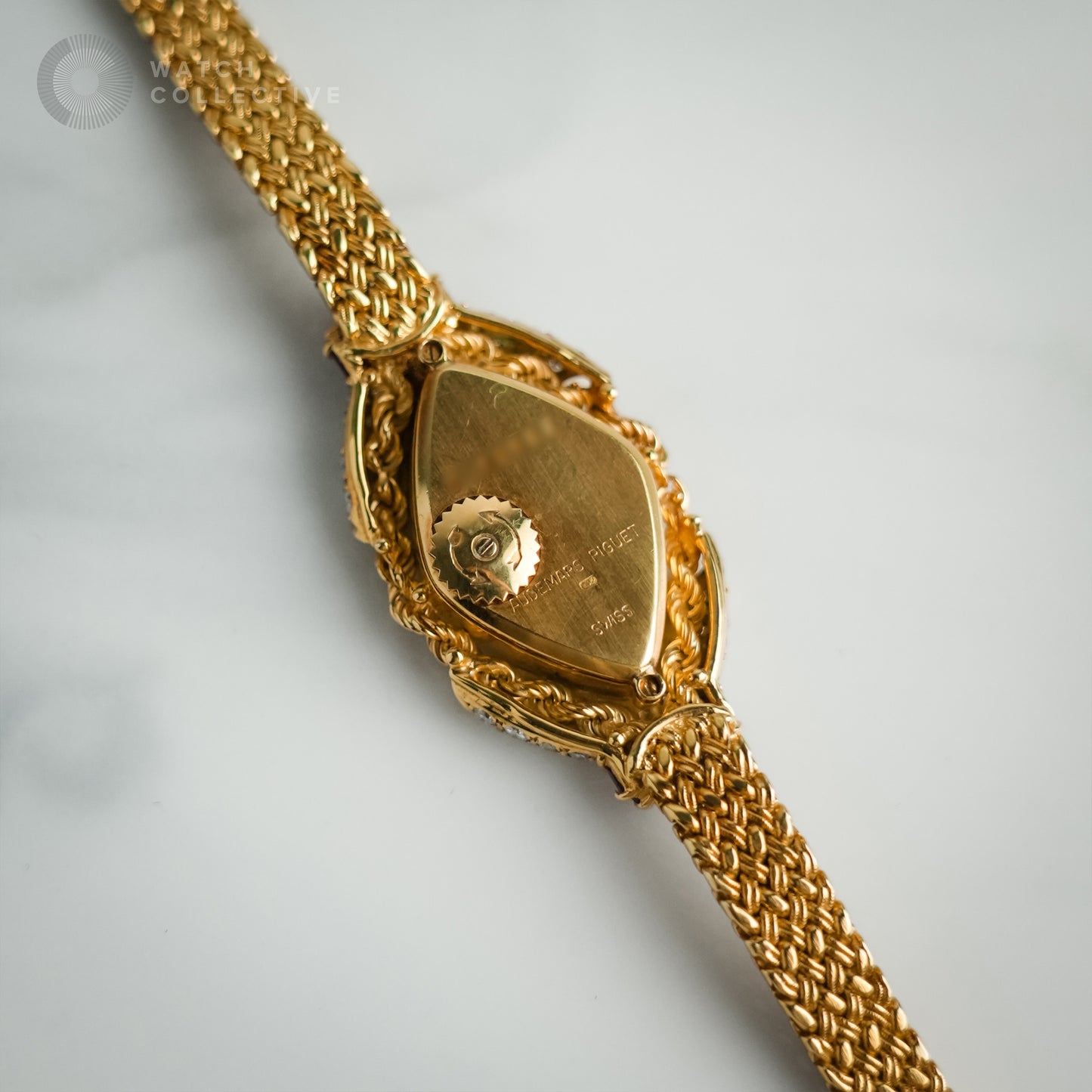 Audemars Piguet Vintage Ruby Diamonds Bezel Yellow Gold