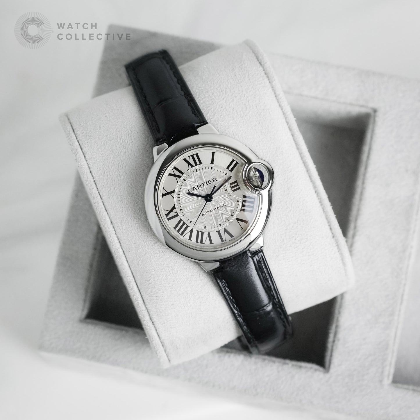 Cartier Ballon Bleu 33mm Automatic Steel on Leather | 2017 Card