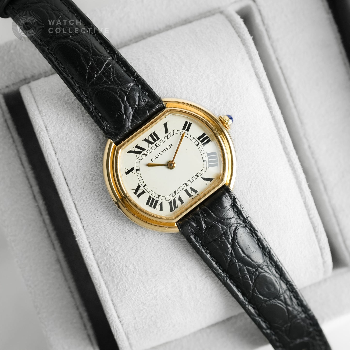 Cartier Ellipse Cushion 18k Yellow Gold Manual Winding 78091