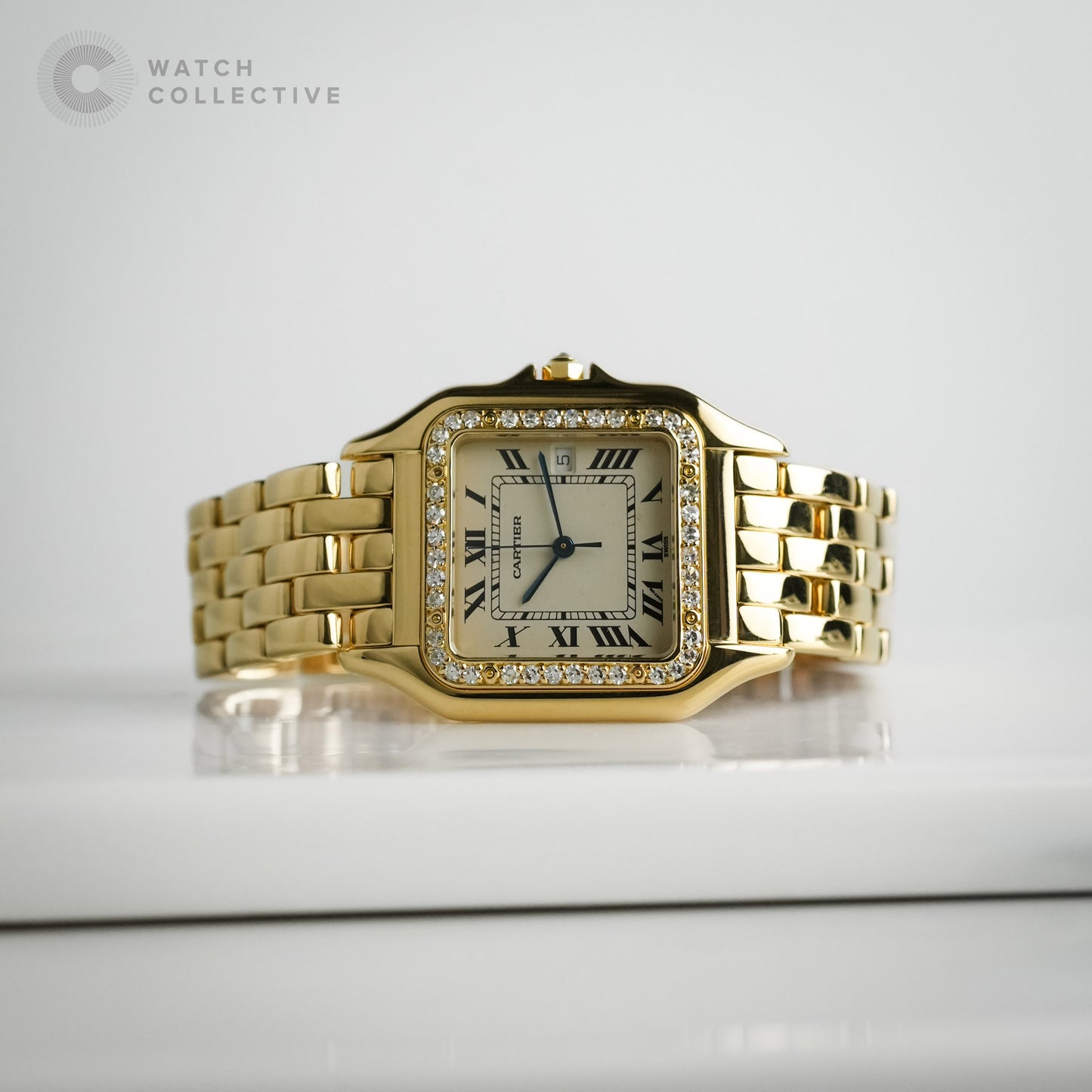 Cartier Panthere Men Sized YG 88396 Custom Diamonds