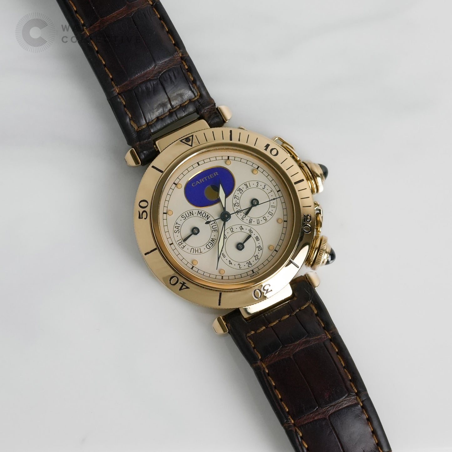 Cartier Pasha Dual Timezone 18k Yellow Gold Quartz 30002