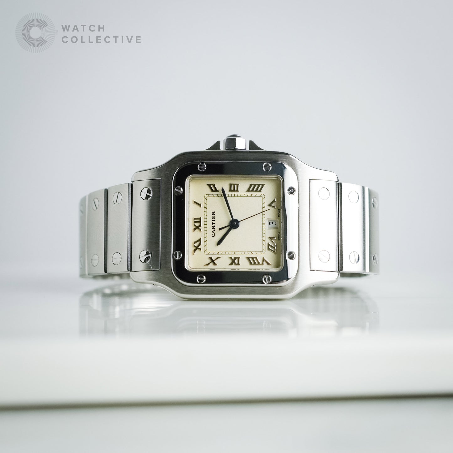 Stainless Steel Santos Galbee Quartz 29mm W20025D6