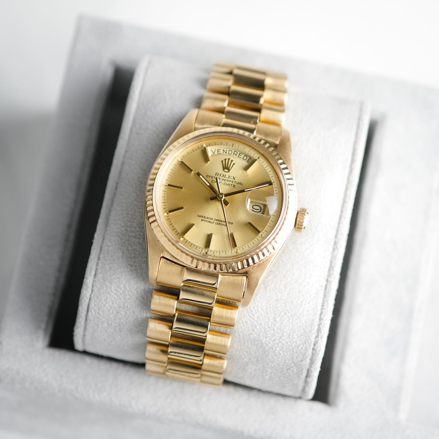 Rolex Daydate 1803 Yellow Gold French Day Wheel 36mm | circa 1973