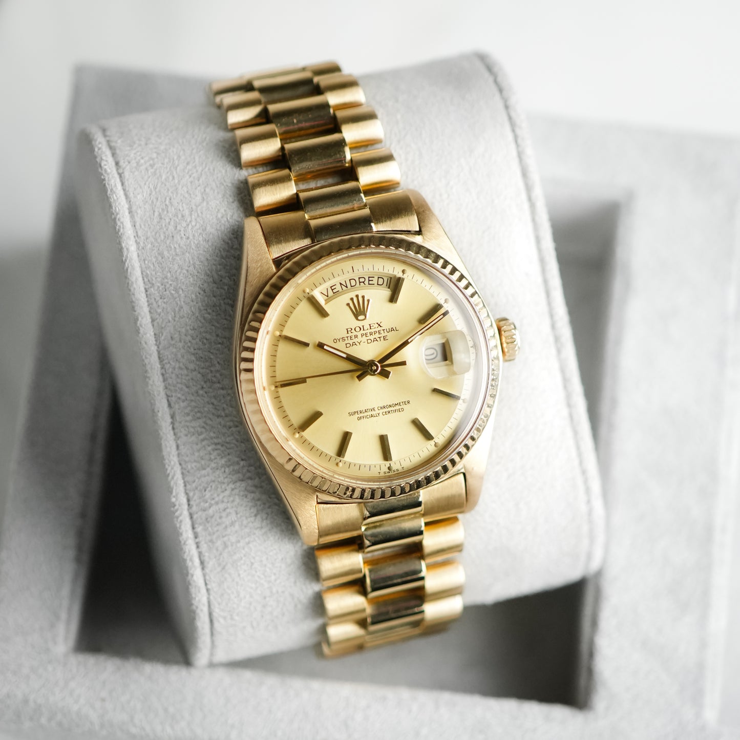 Rolex Daydate 1803 Yellow Gold French Day Wheel 36mm | circa 1973