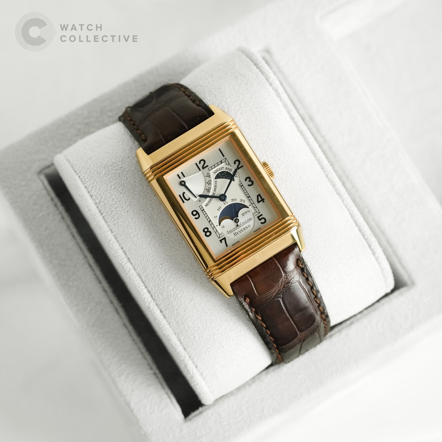 Jaeger Le-Coultre Reverso Sun Moon 18K Rose Gold 42x25mm Manual Winding