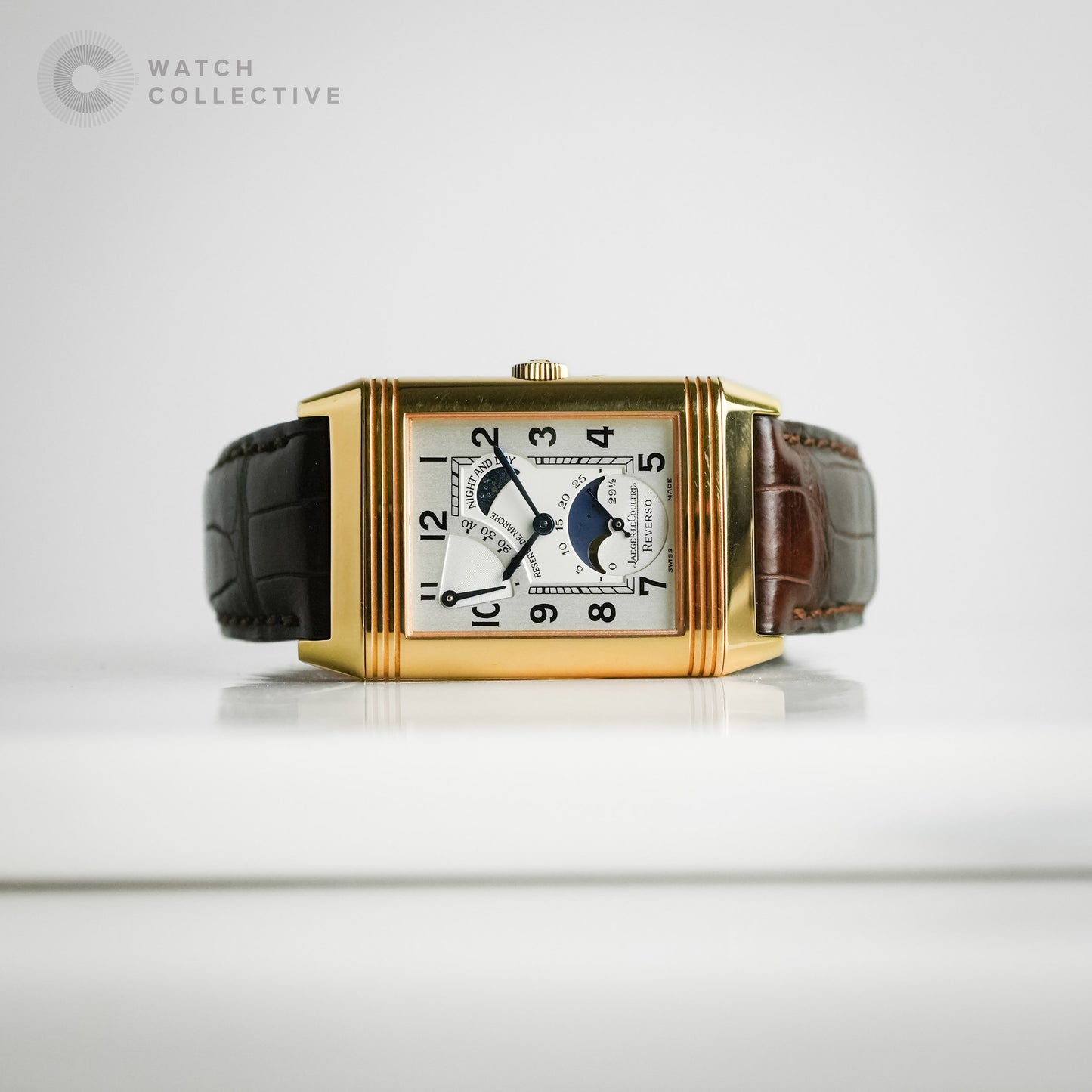 Jaeger Le-Coultre Reverso Sun Moon 18K Rose Gold 42x25mm Manual Winding