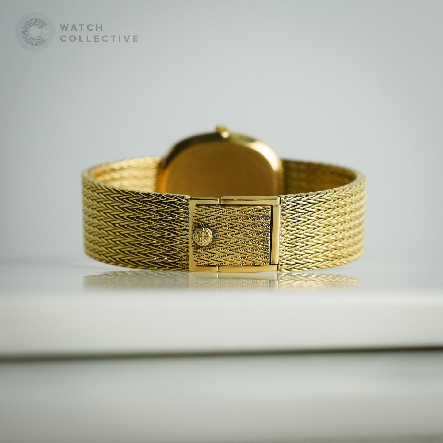 Patek Philippe Vintage Integrated Bracelet Yellow Gold Watch, Factory Diamonds