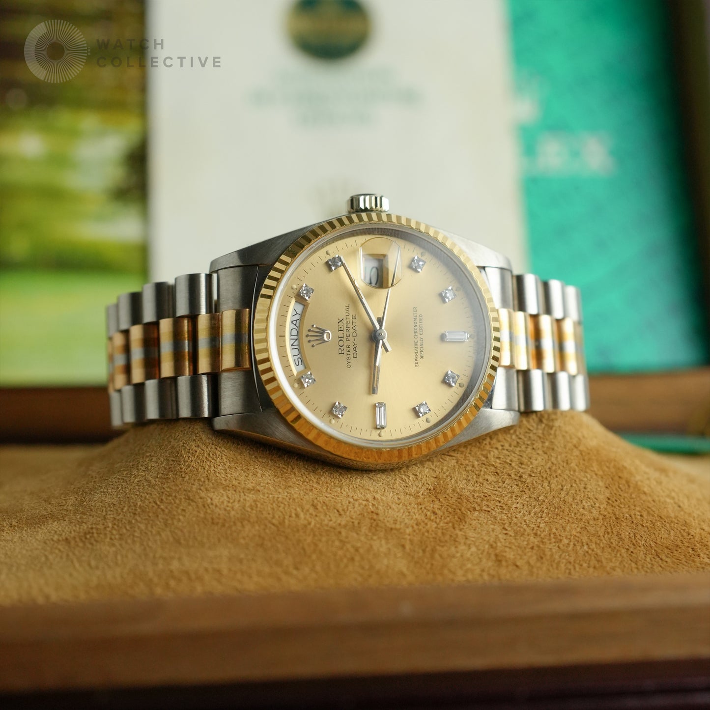 Rolex Day-Date Tridor 18039 Diamond Champagne Full Set