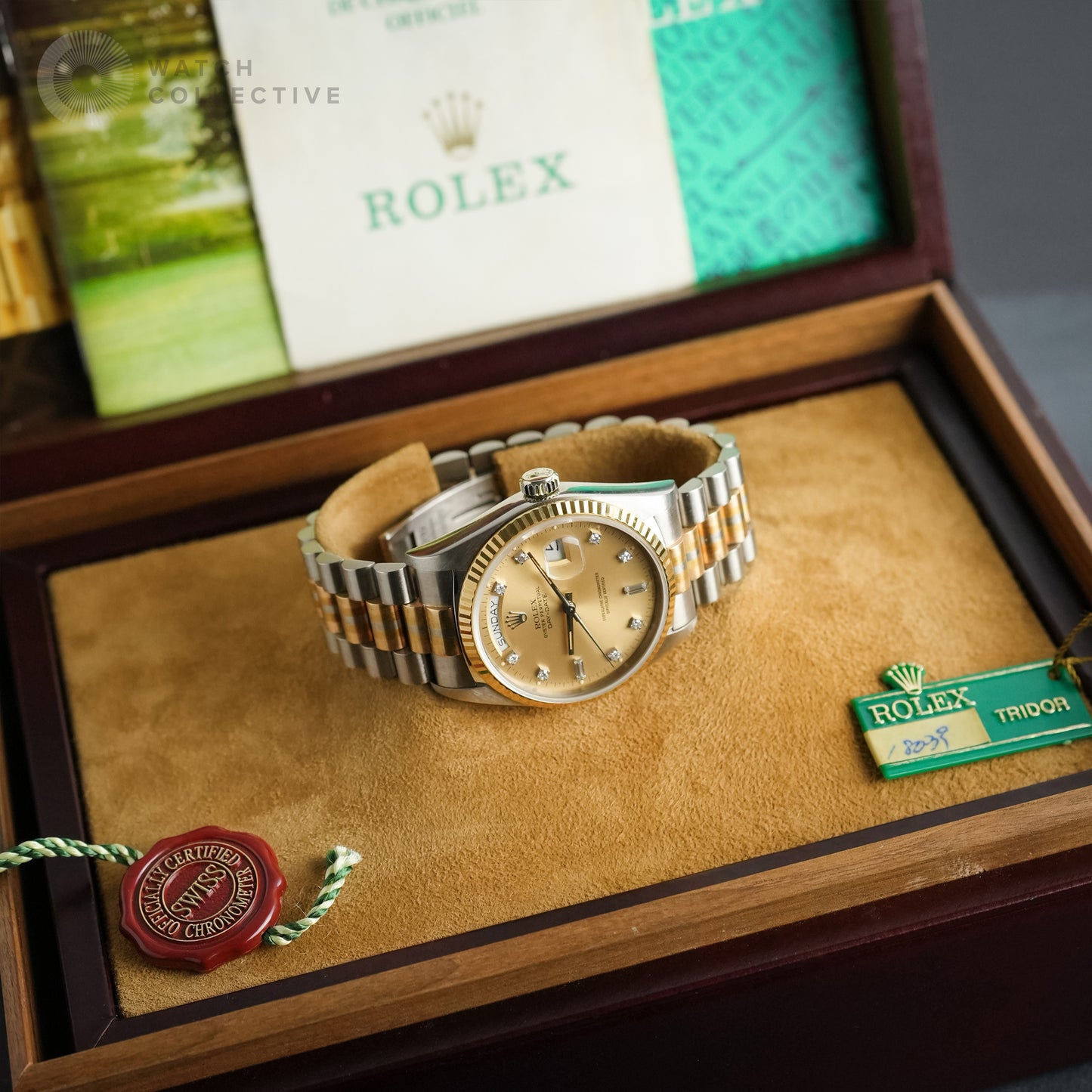 Rolex Day-Date Tridor 18039 Diamond Champagne Full Set