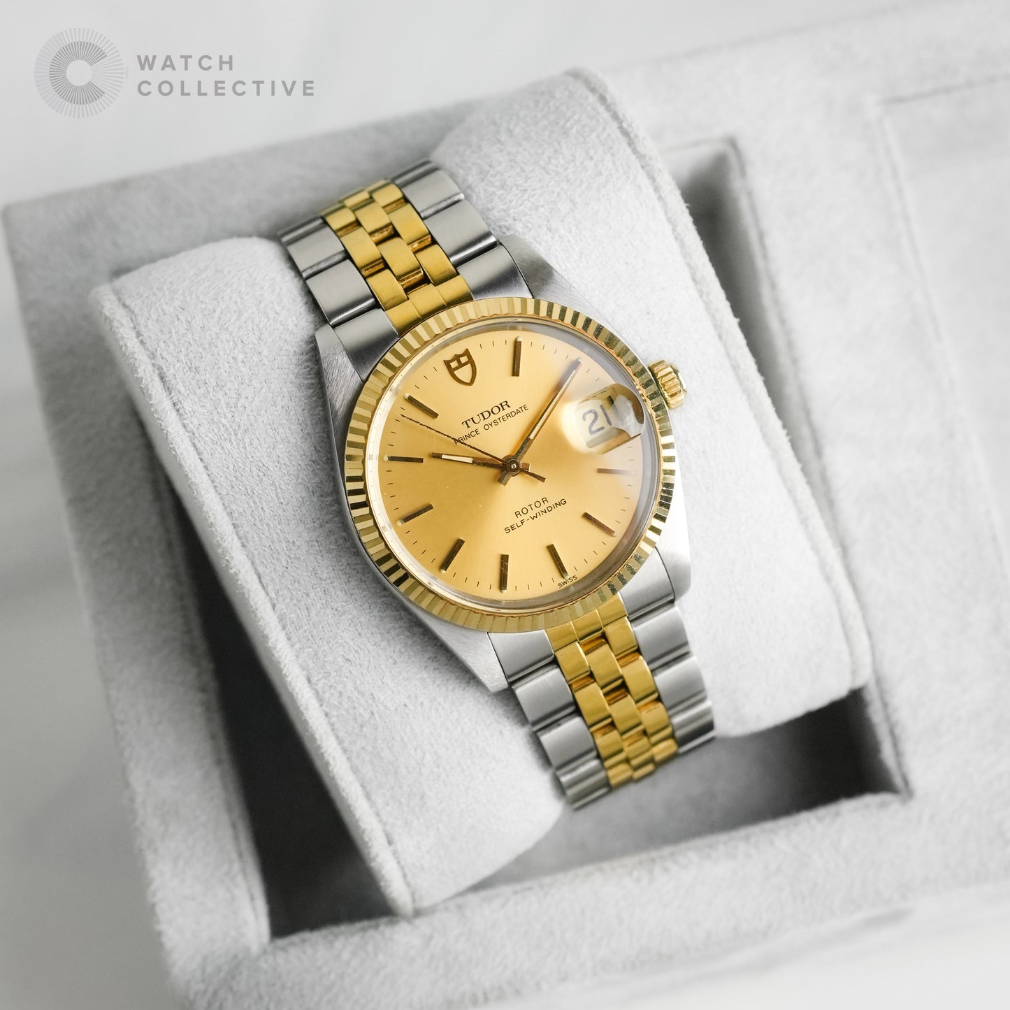 Tudor Prince Oysterdate Two-tone Champagne Dial 74033