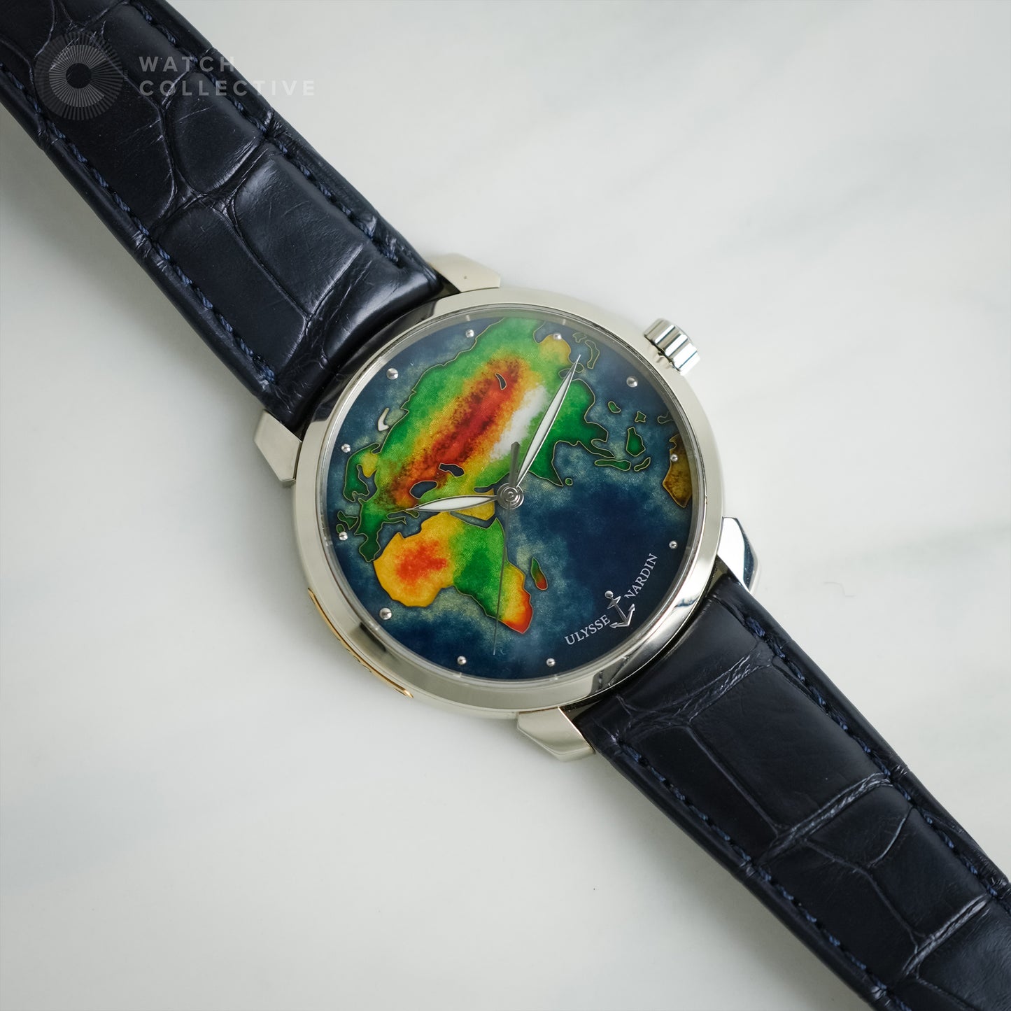 Ulysse Nardin Classico Globe 18k white gold 40mm automatic 8150-111