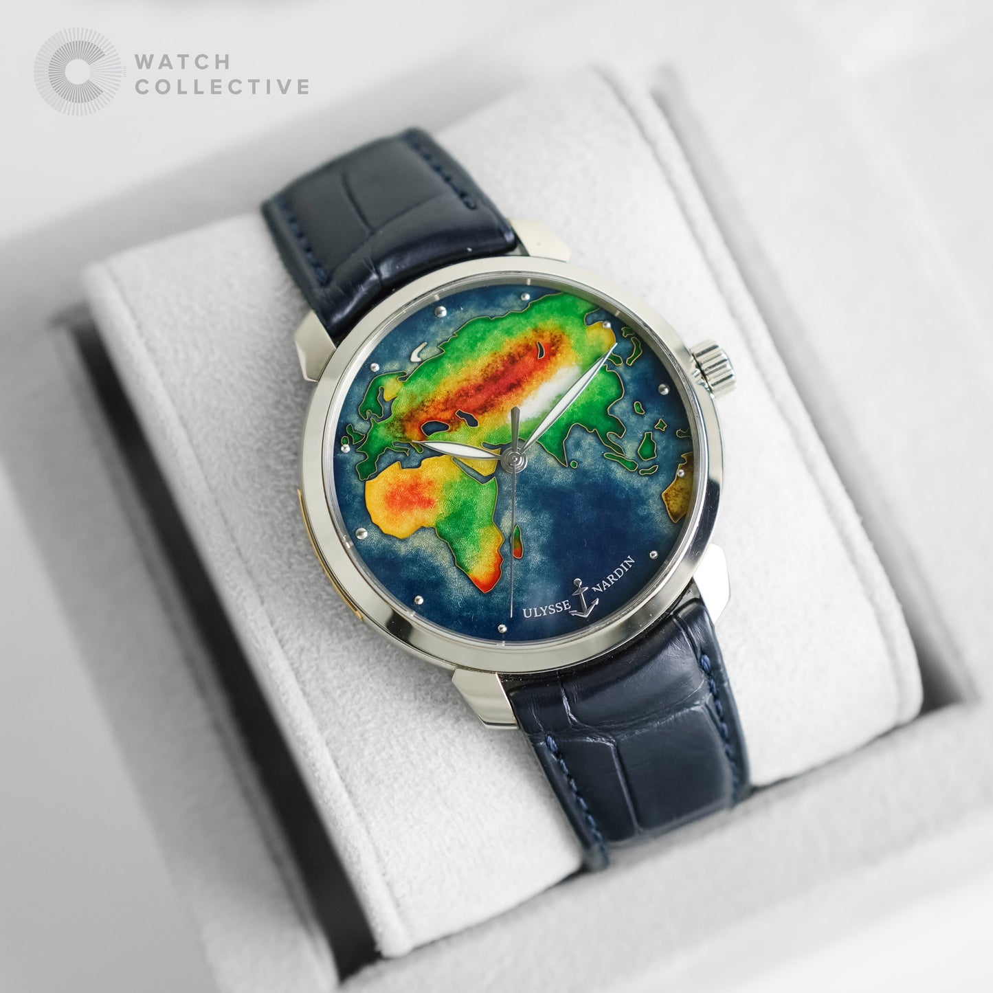 Ulysse Nardin Classico Globe 18k white gold 40mm automatic 8150-111