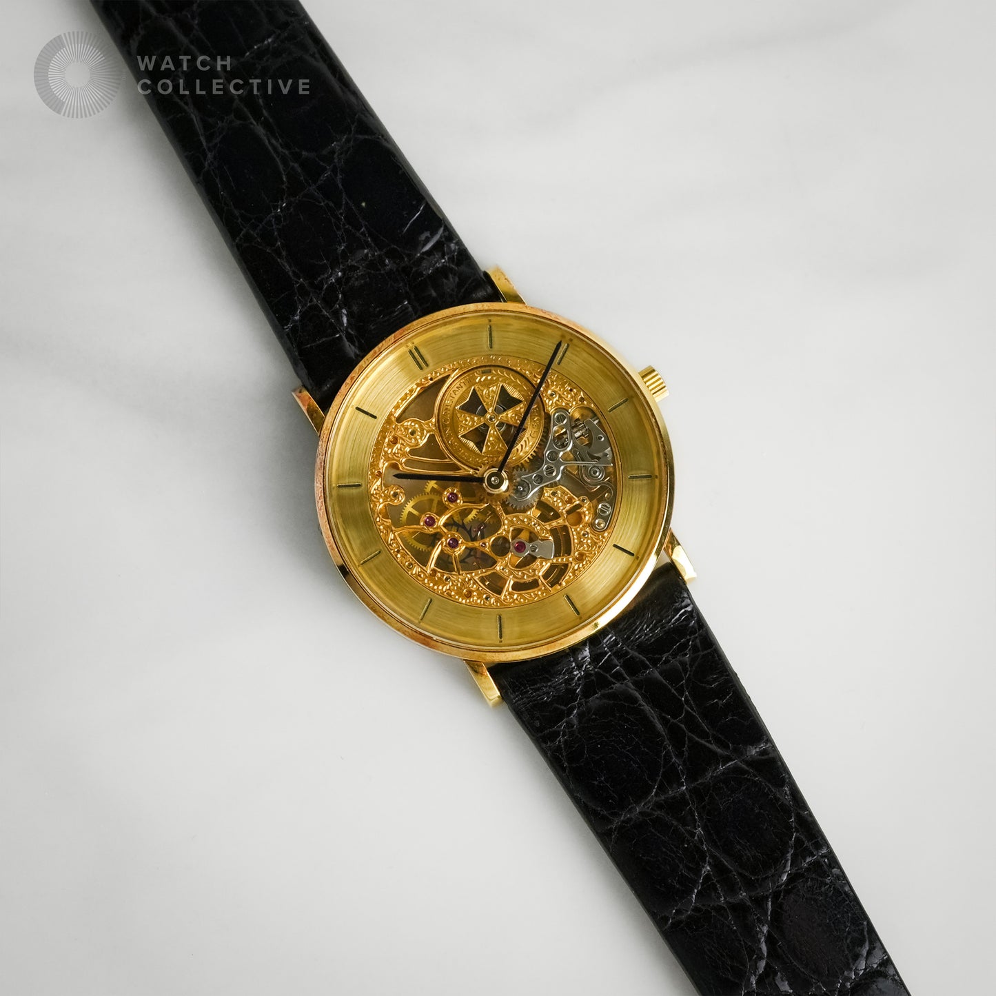 Vacheron Constantin Vintage Round Skeleton 18K Yellow Gold 30mm Manual Winding