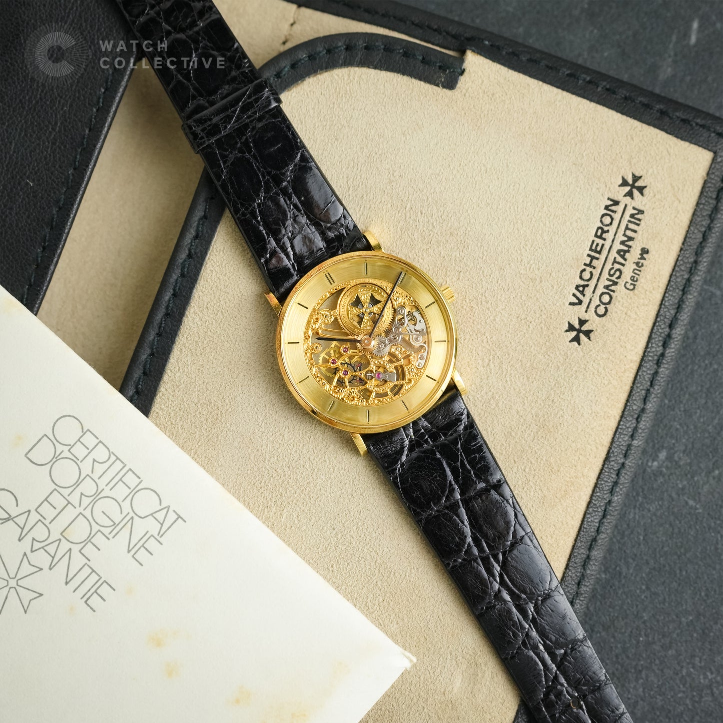 Vacheron Constantin Vintage Round Skeleton 18K Yellow Gold 30mm Manual Winding