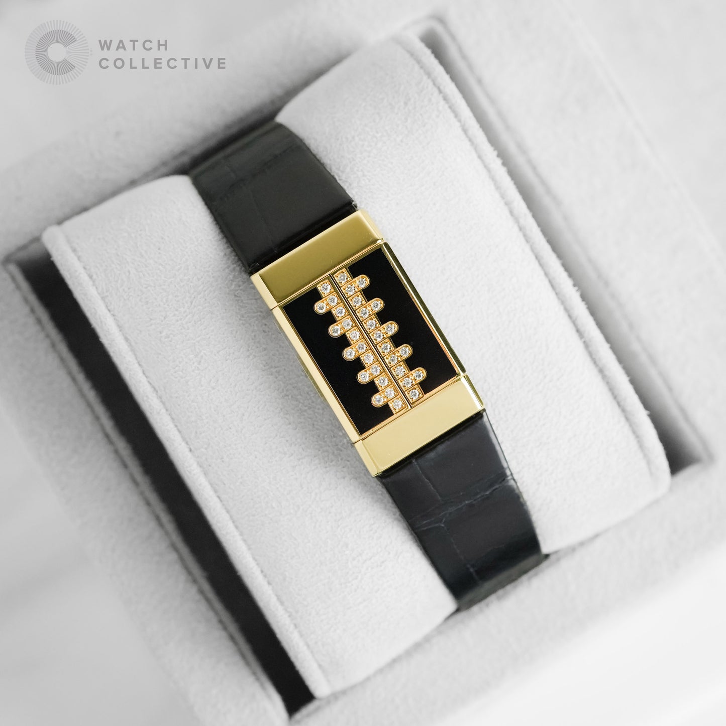 Van Cleef and Arpels Domino 39 with Black Enamel Casing 17x30mm Quartz