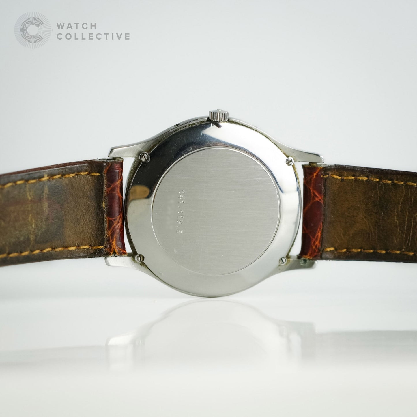 Jaeger Le Coultre Moonphase 18k yellow gold white dial 34mm 141.119.5