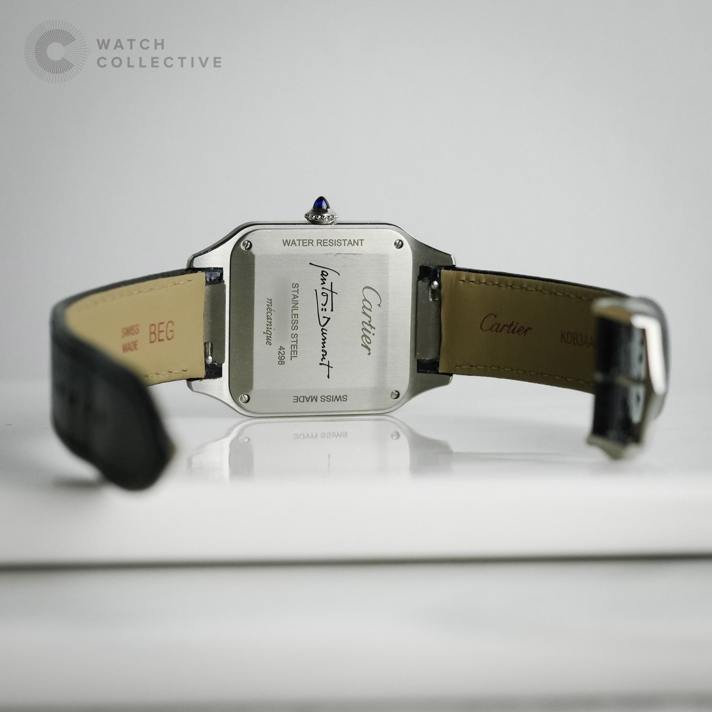 Complete Set | Cartier Santos Dumont Black Lacquer Stainless Steel manual 43.5 x 31.4mm WSSA0046