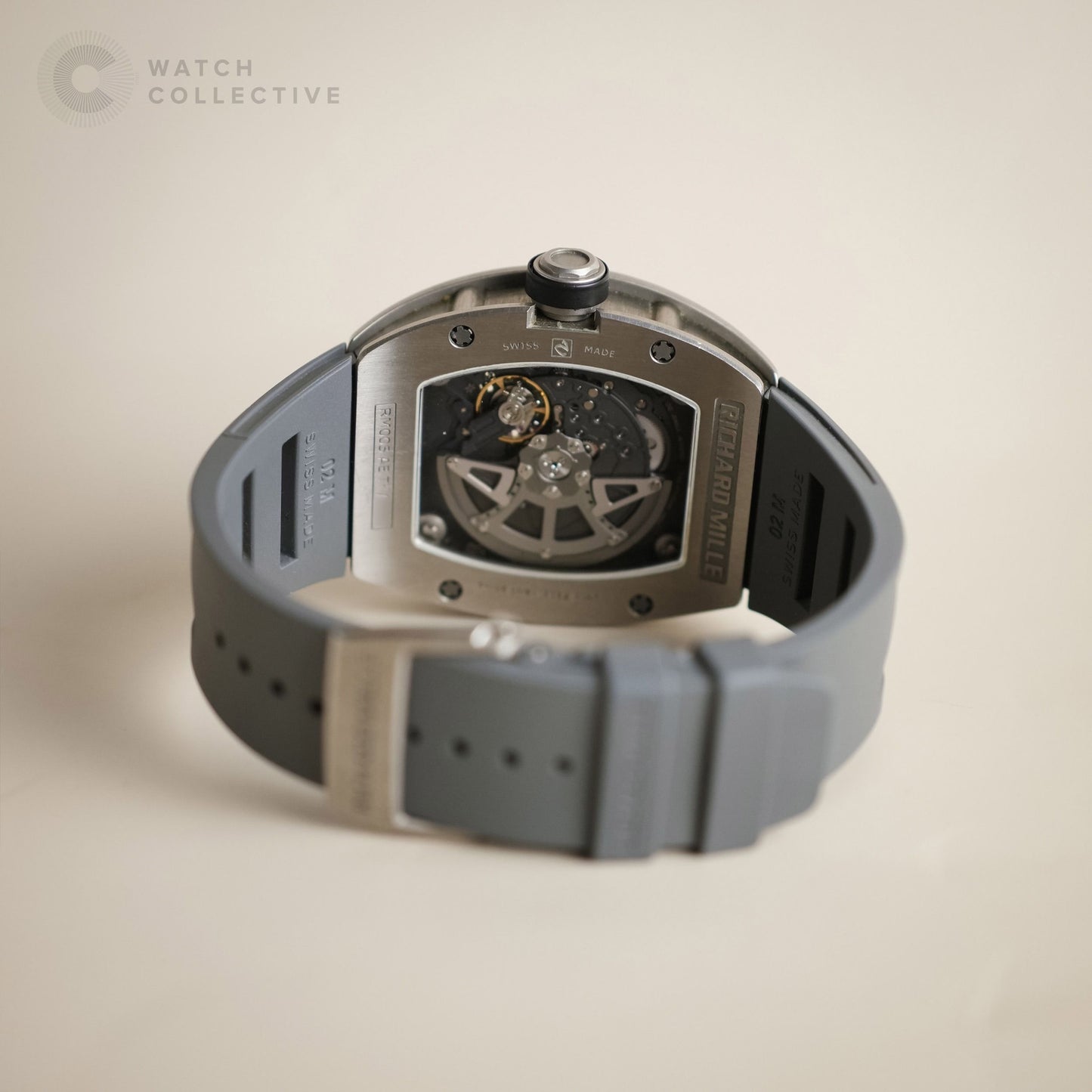 Richard Mille Titanium Skeleton dial rubber strap 38x45 automatic RM005 AE TI