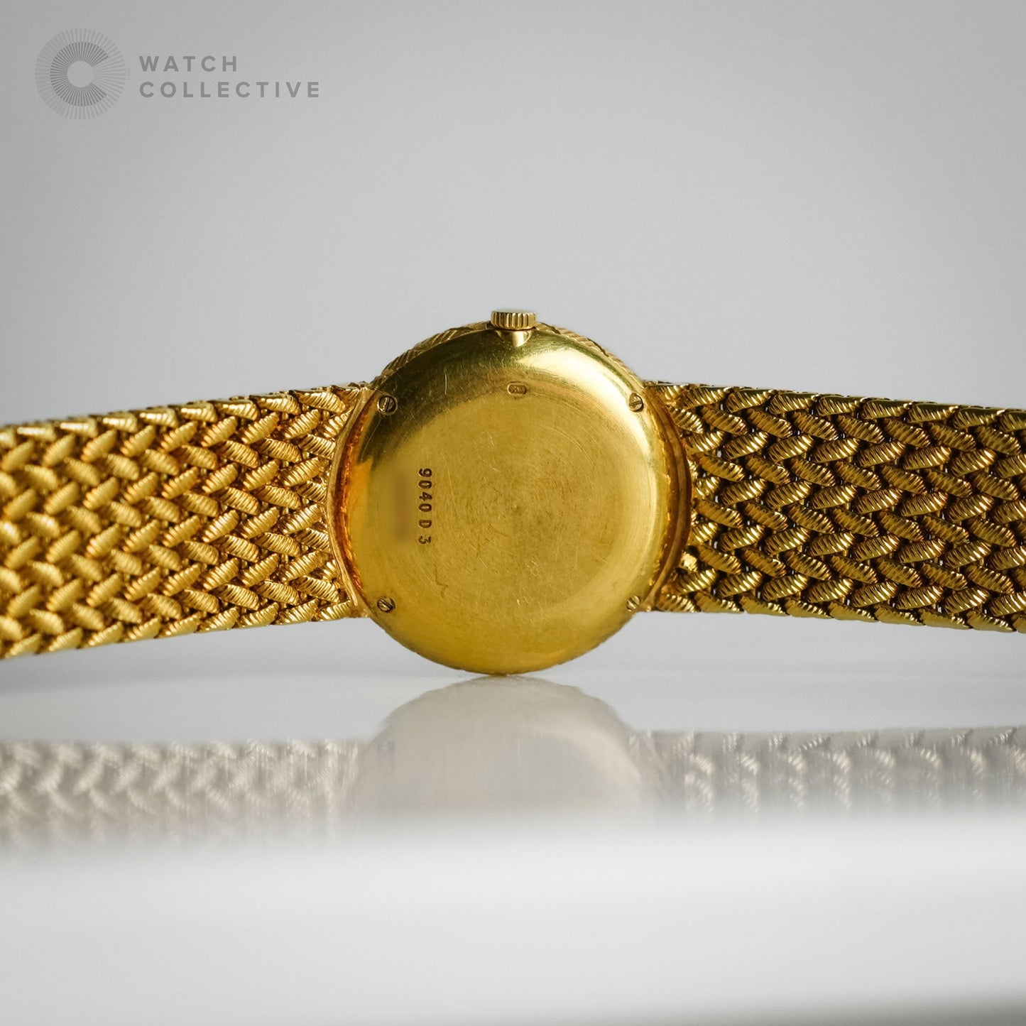 Piaget Coral Dial 18k Yellow Gold integrated bracelet 24mm Manual 9040 D 3
