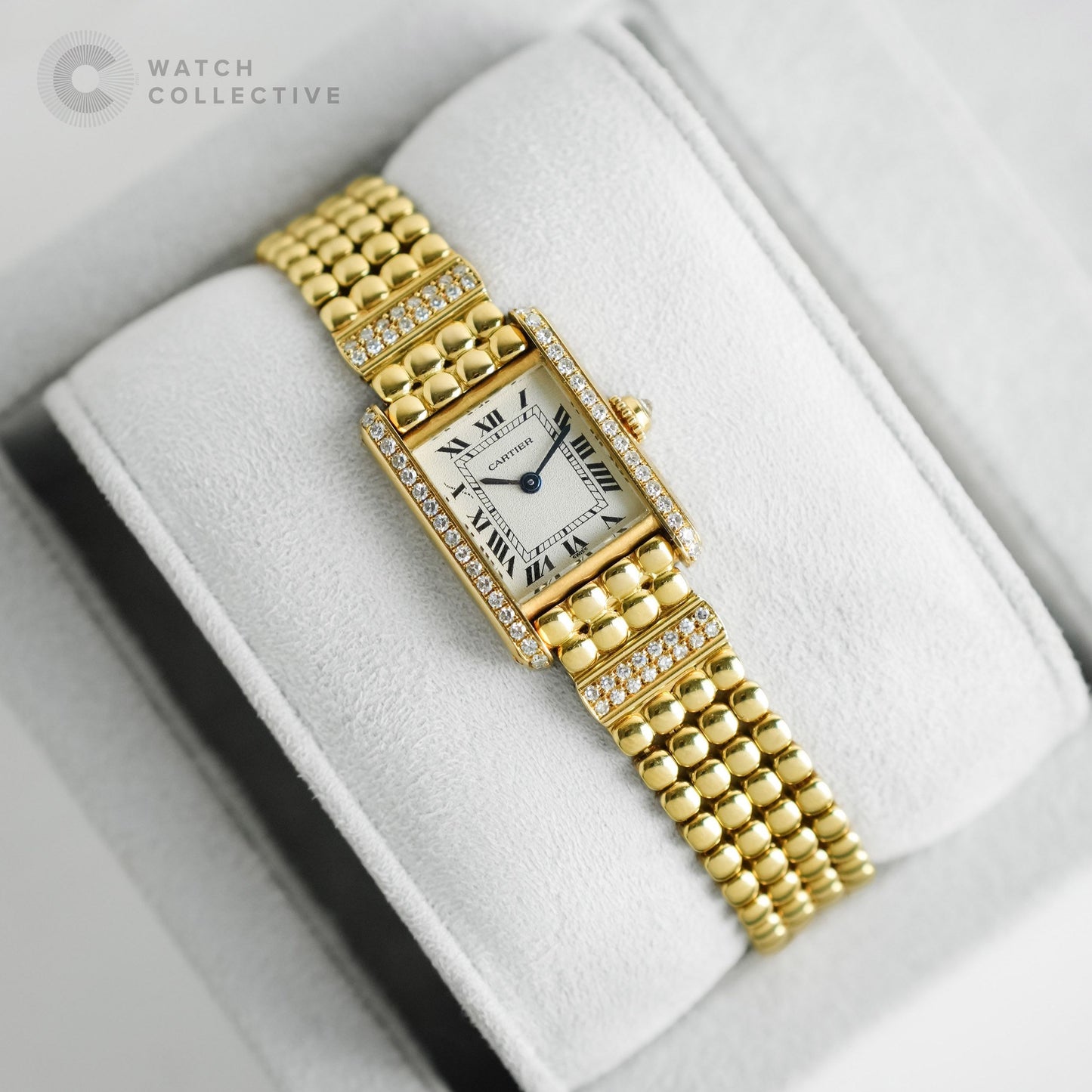 Cartier Tank Louis Factory Diamonds Integrated Bracelet Quartz 80570