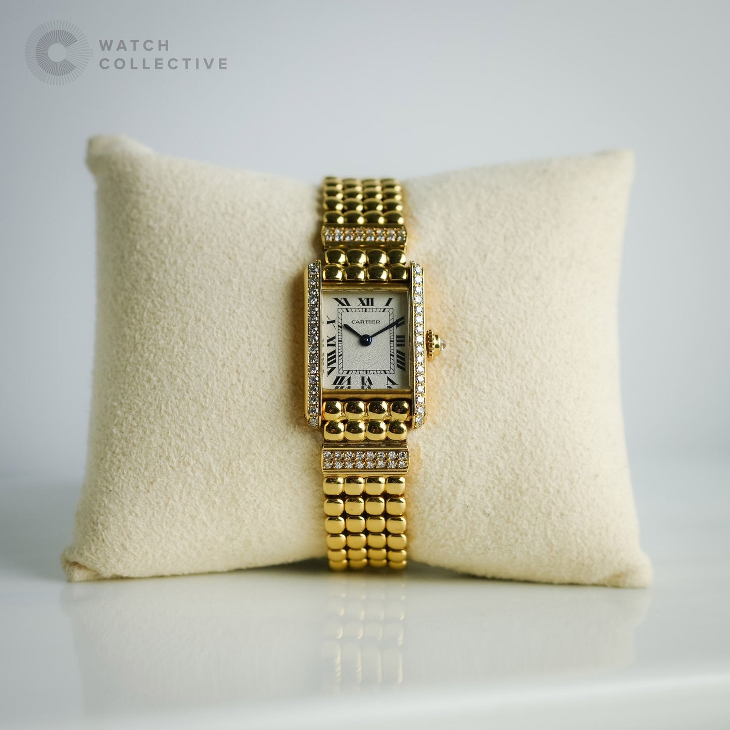 Cartier Tank Louis Factory Diamonds Integrated Bracelet Quartz 80570