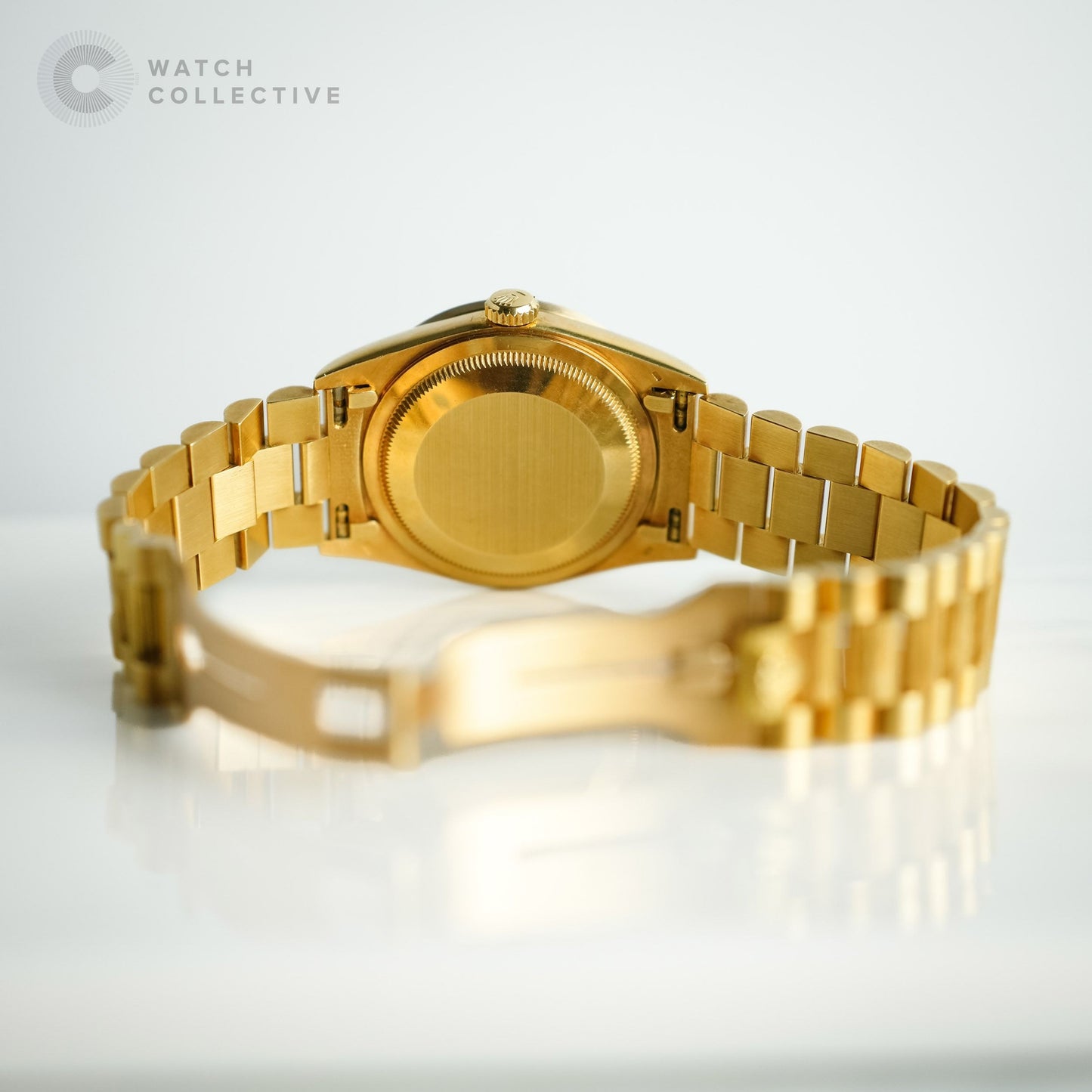 Rolex Day Date factory ferrite with AM bezel double quickset 18k Yellow Gold 18248