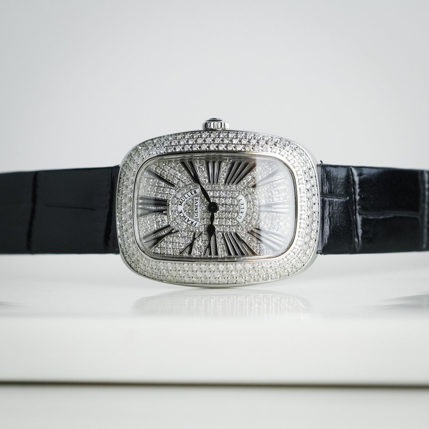 Franck Muller Galet Steel Quartz Movement Factory Diamonds