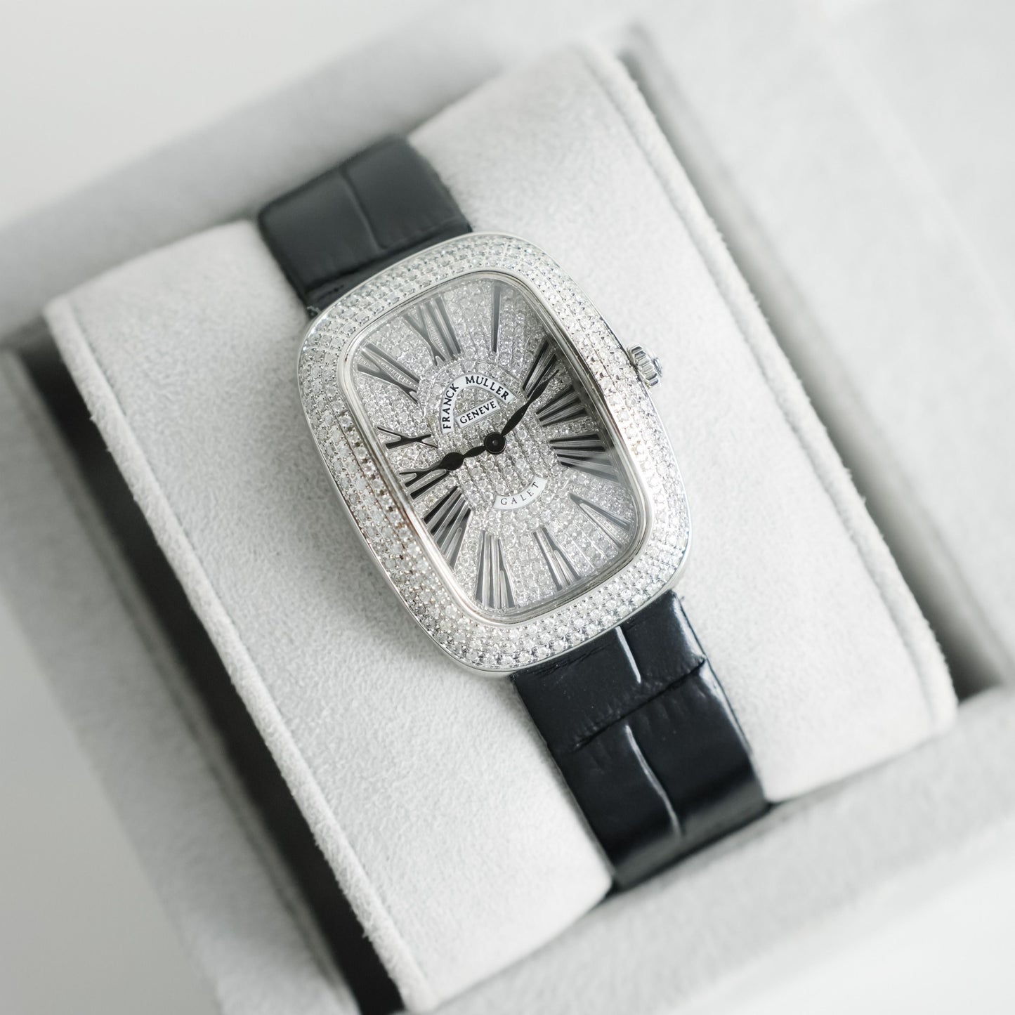 Franck Muller Galet Steel Quartz Movement Factory Diamonds