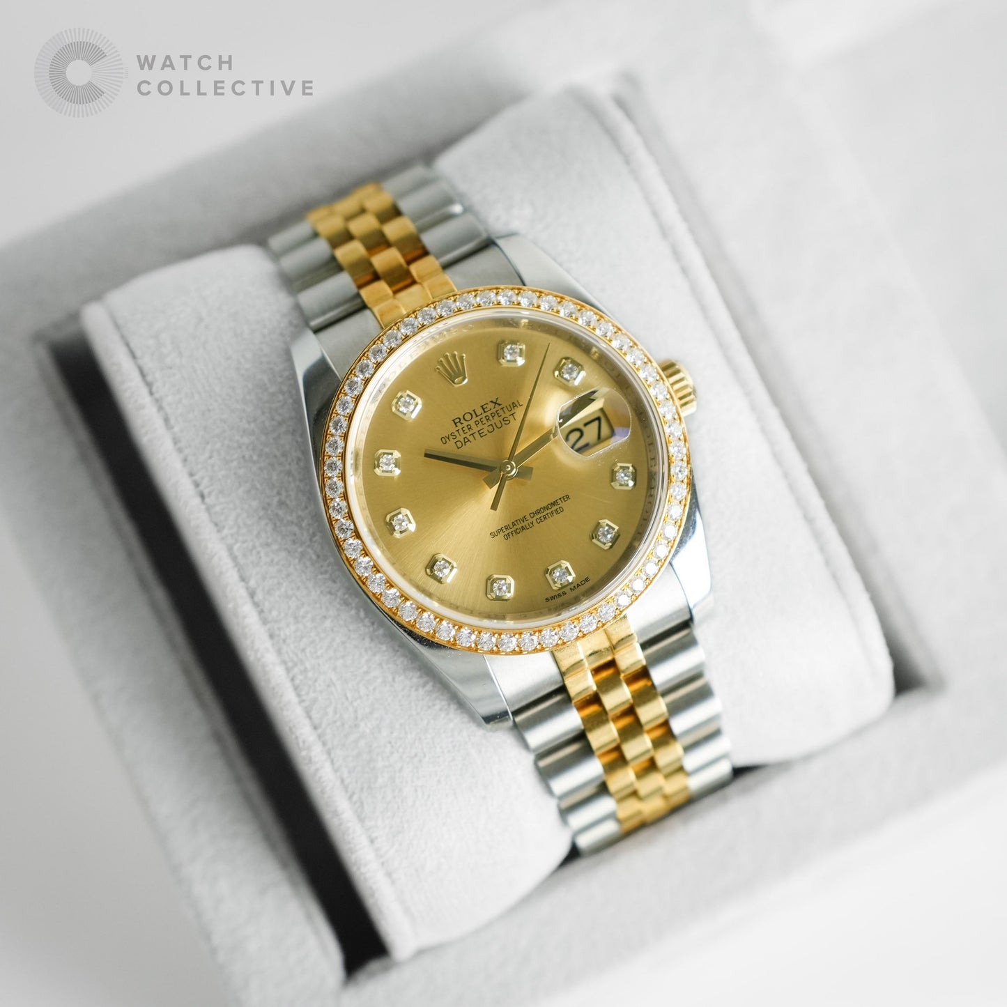 Rolex Datejust Two toned diamond bezel 116243