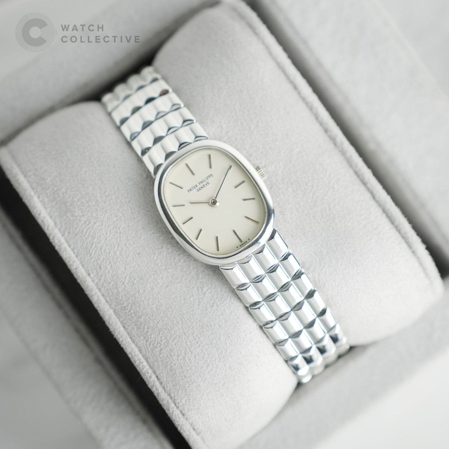 Patek Philippe Ellipse quartz White Gold Ivory dial 20mm (55gms) 4764/5