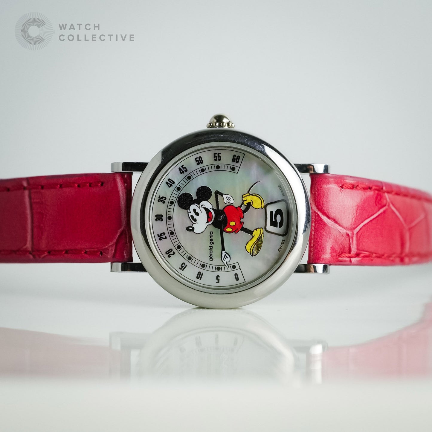 JUMPING HOUR MICKEY Gerald Genta retro fantasy Mickey jumping hour, Quartz in steel
