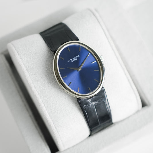 Patek Philippe Ellipse 'Oval' 18K White Gold Blue Dial 3598G Manual Winding