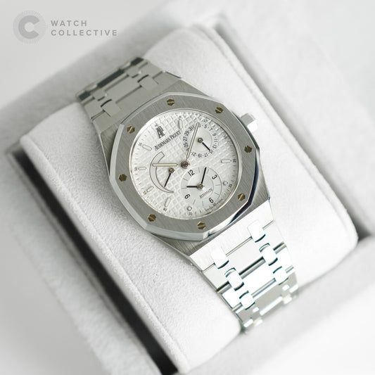Audemars Piguet Royal oak 36 dual time power reserve white big waffle dial 36mm automatic 25730ST