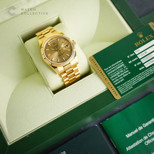 Rolex President Day Date Yellow Gold 36mm automatic Complete Set 118238