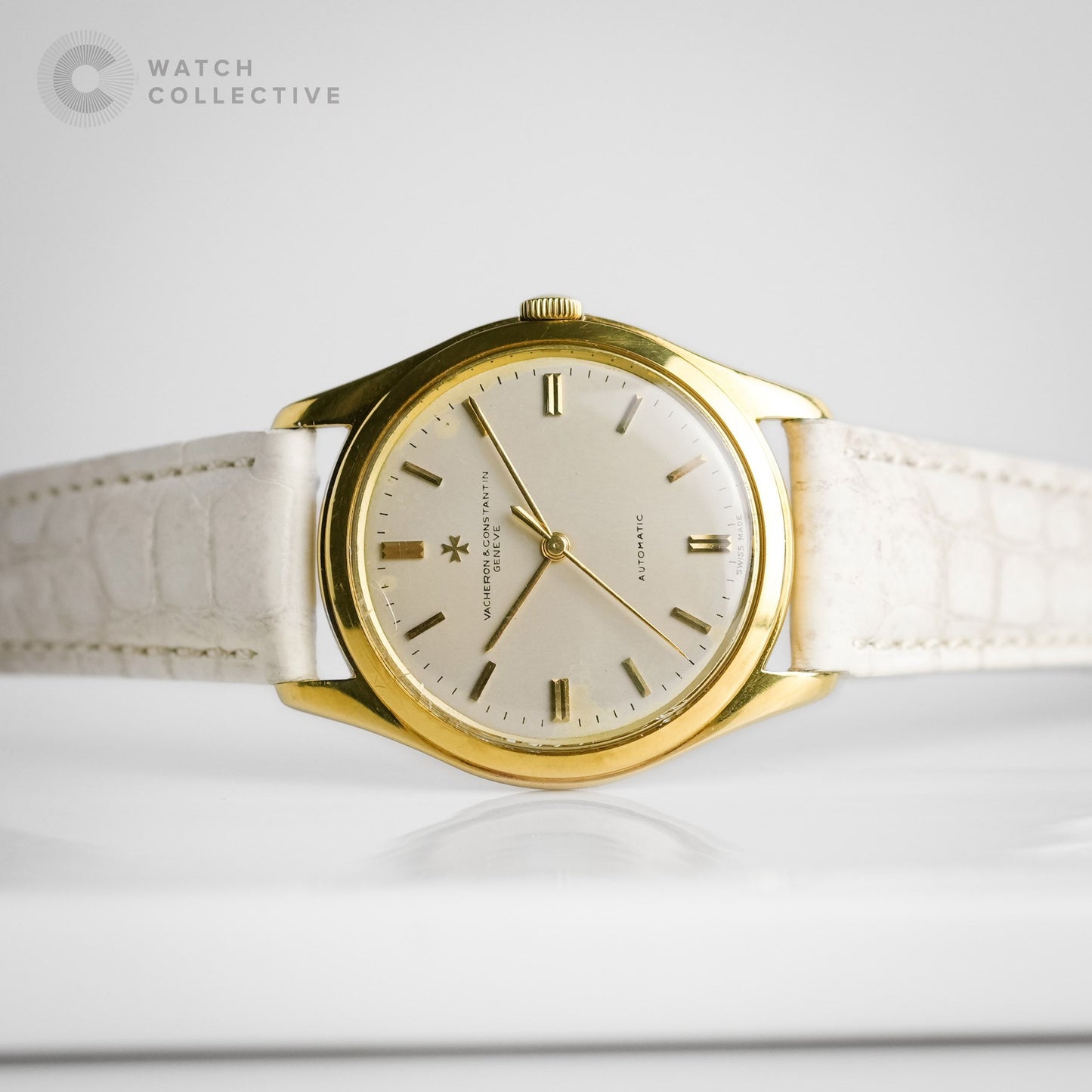 Vacheron Constantin Ultra Thin 18K Yellow gold white dial 35mm leather strap automatic 7595