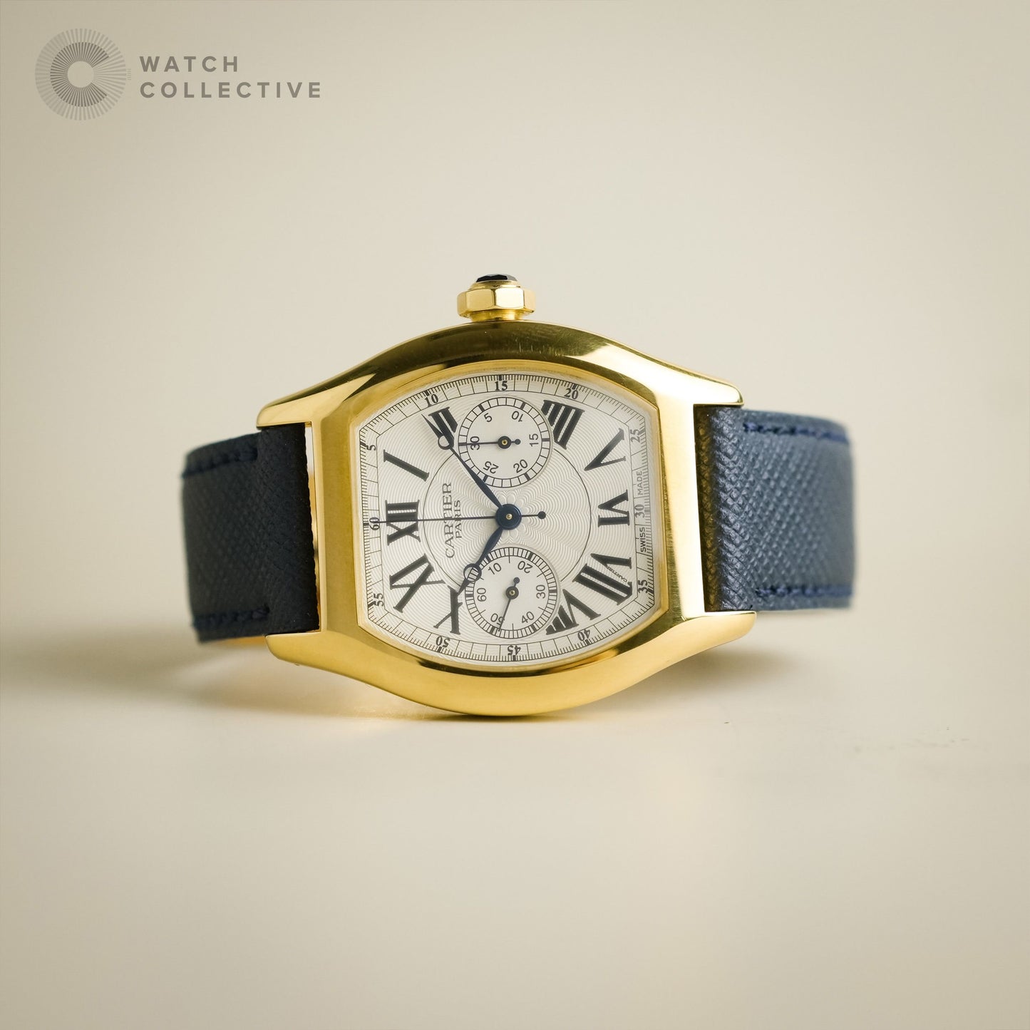 Cartier Tortue LM Monopoussoir 2356 Mono Pusher 34mm Manual Winding
