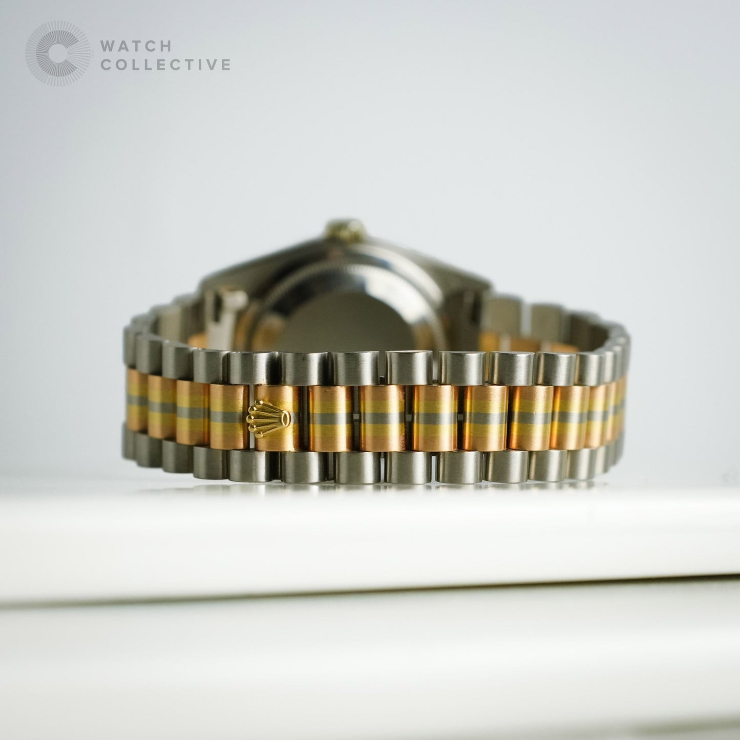 Rolex Tridor Daydate 18k Yellow, 18k White & Rose Gold on bracelet 36mm automatic 18239
