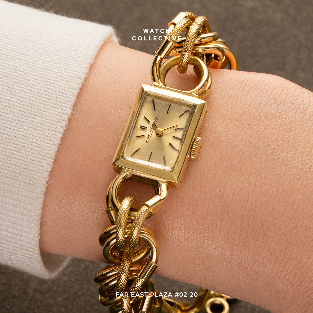 Jaeger LeCoultre Etrier Cocktail Watch 18k Yellow Gold 15mm Manual Winding 1670.21