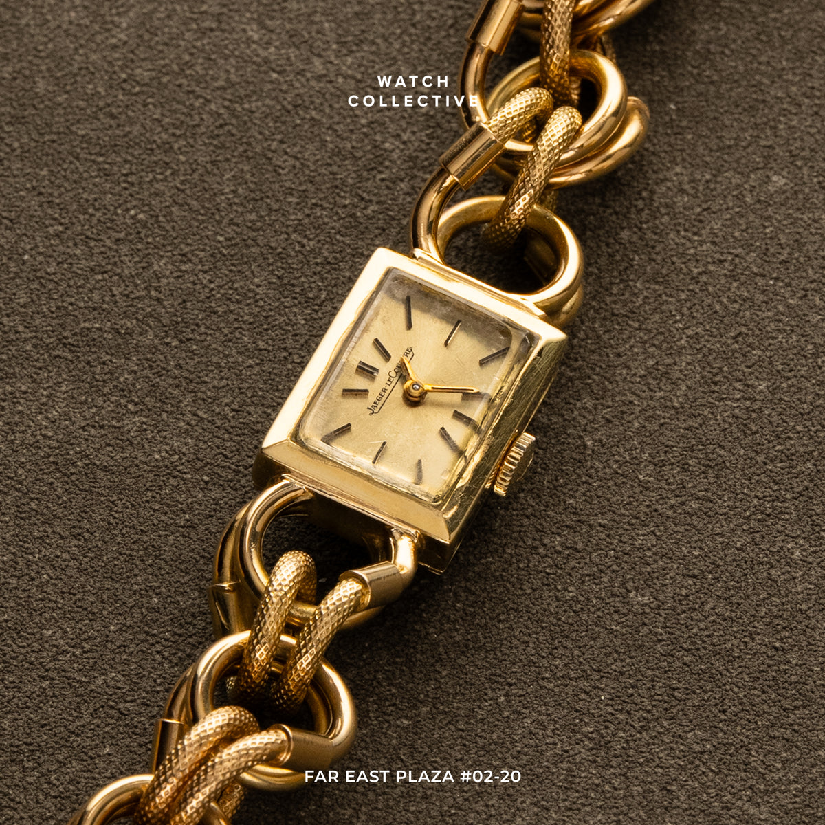 Jaeger LeCoultre Etrier Cocktail Watch 18k Yellow Gold 15mm Manual Winding 1670.21