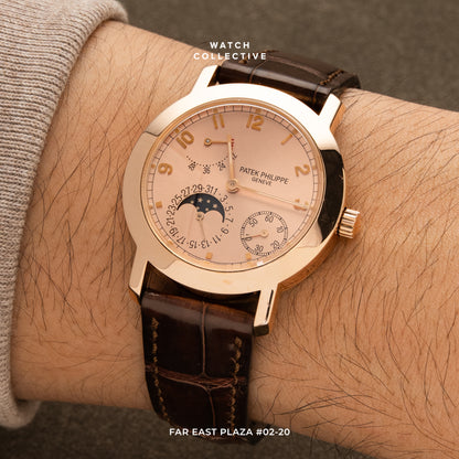 Patek Philippe Complications Power Reserve Moonphase Calender Salmon Dial 18k Rose Gold 36mm Automatic