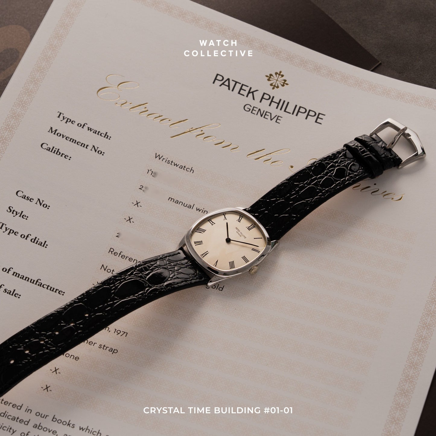 Patek Philippe Golden Ellipse 18k White gold 33x34mm manual 3544