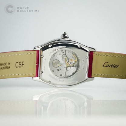 Cartier Tortue 18K White Gold Factory Diamonds 34mm Medium Size 2497