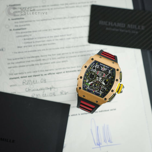 Richard Mille Rose Gold Skeletonized RM11-03 Full Set
