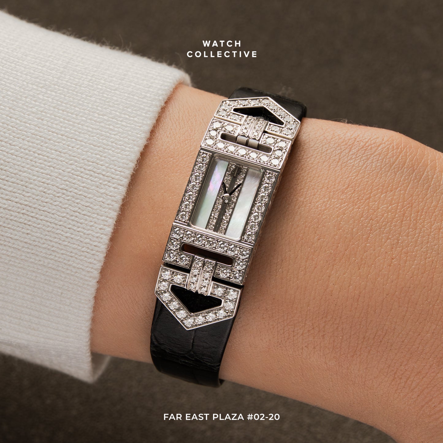 Audemars Piguet Charleston 18k White Gold Factory diamonds 15mm quartz