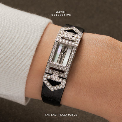 Audemars Piguet Charleston 18k White Gold Factory diamonds 15mm quartz