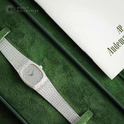 Full Set💎Audemars Piguet 18k white gold diamond dress watch 21.5mm manual
