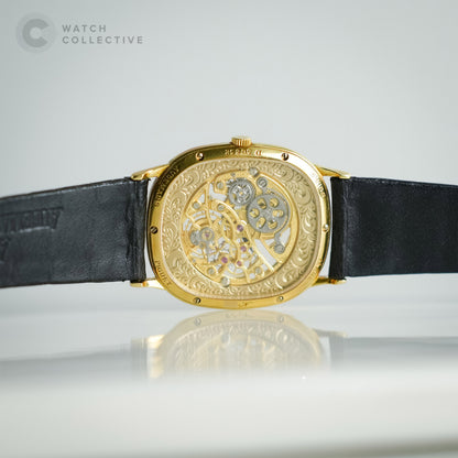 Audemars Piguet 18K Yellow Gold Factory-set Diamonds Skeletonized Onyx dial 29mmx32mm 14872BA