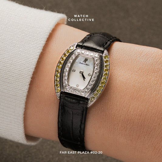 Audemars Piguet 18k White Gold Yellow Canary diamonds 22mm quartz