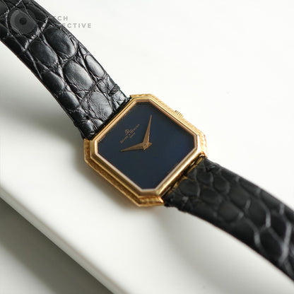 Baume et Mercier Vintage Watch in Yellow Gold with Blue Dial