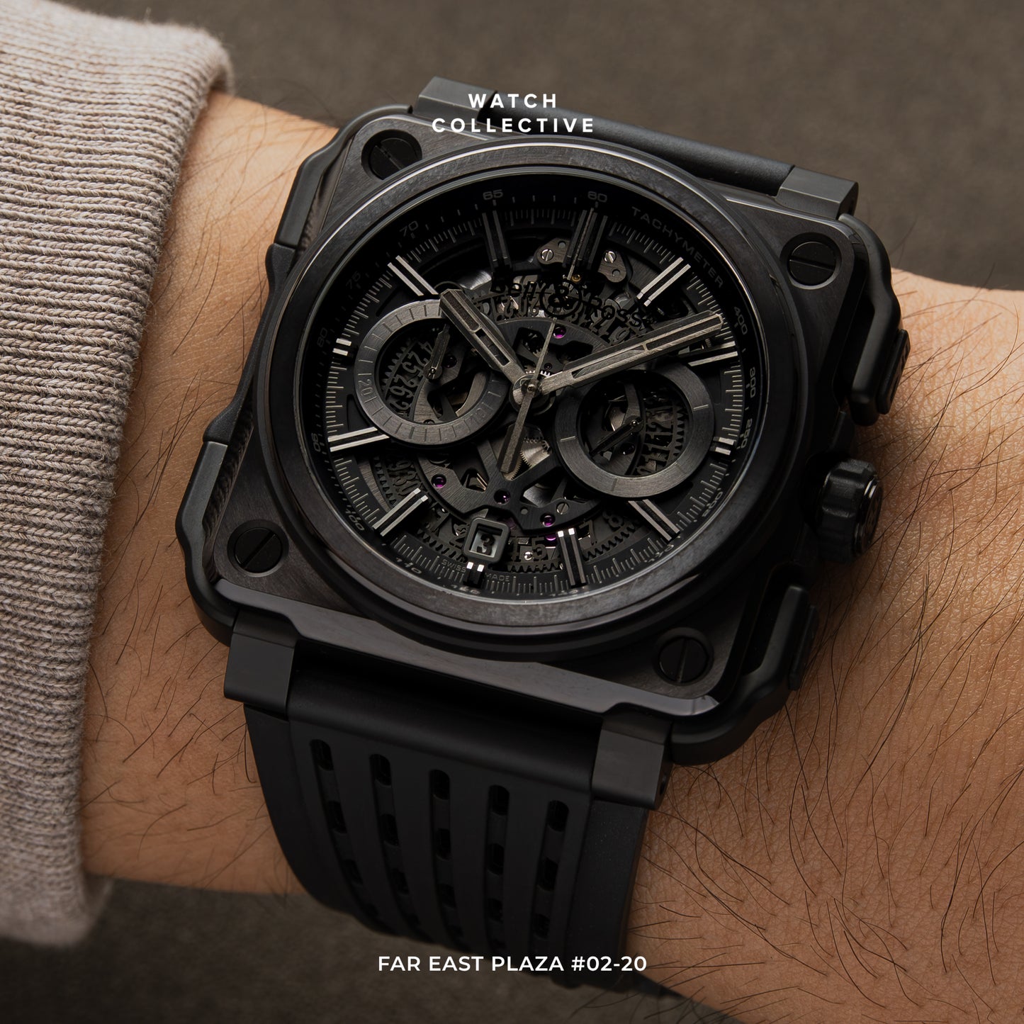 Bell & Ross Black Titanium Phantom Chronograph 45mm automatic